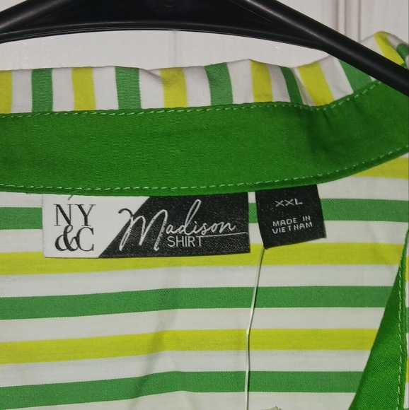 NY&C NWT Madison Green/Yellow/White Shirt XXL - Picture 13 of 14